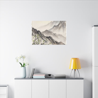 Spring Mountain Mist Texture Canvas Art | Warm Decor