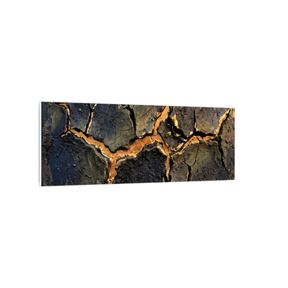 Cracked Earth Spring Canvas Art | Dark Japandi Atmospheric Design