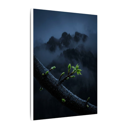 Moonlight Mountain Mist Canvas Art - Dark Japandi Kanso