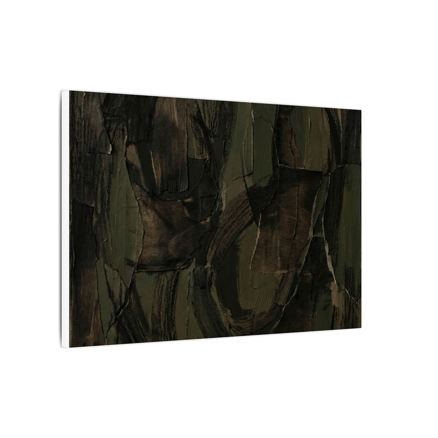 Mixed Media Dark Japandi Textured Canvas Art