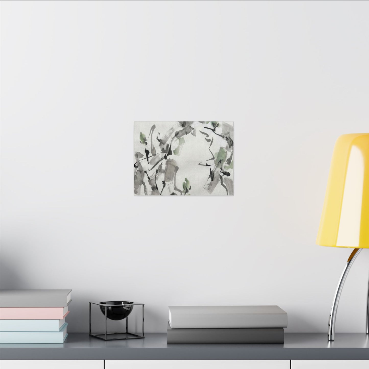 Zen Ink Brushstroke in Overcast | Sumi E Canvas Art
