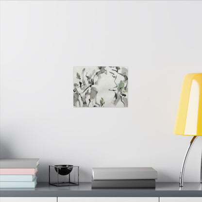 Zen Ink Brushstroke in Overcast | Sumi E Canvas Art
