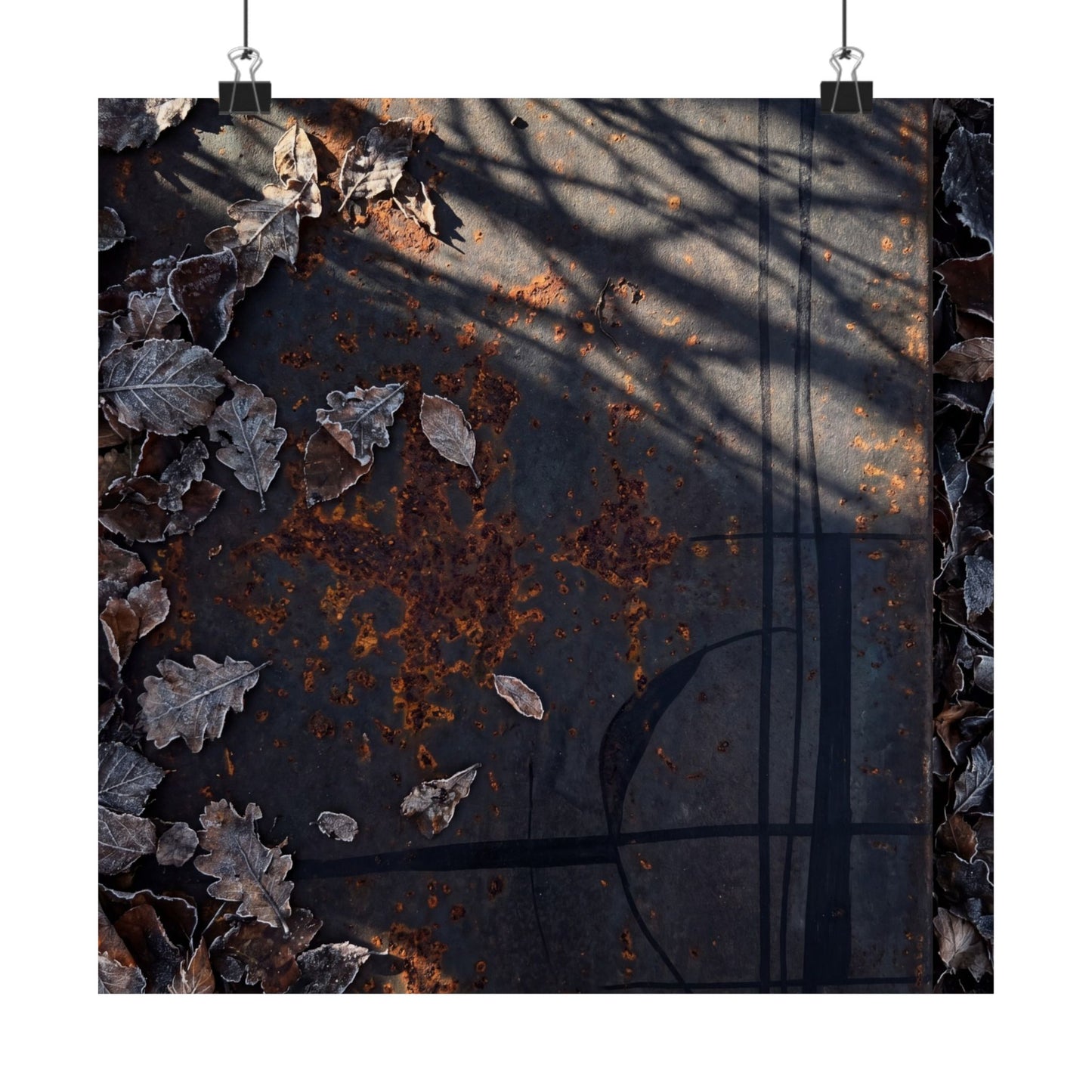 Rust Patina Winter Wall Art Print | Dark Japandi Bold Design Art Print