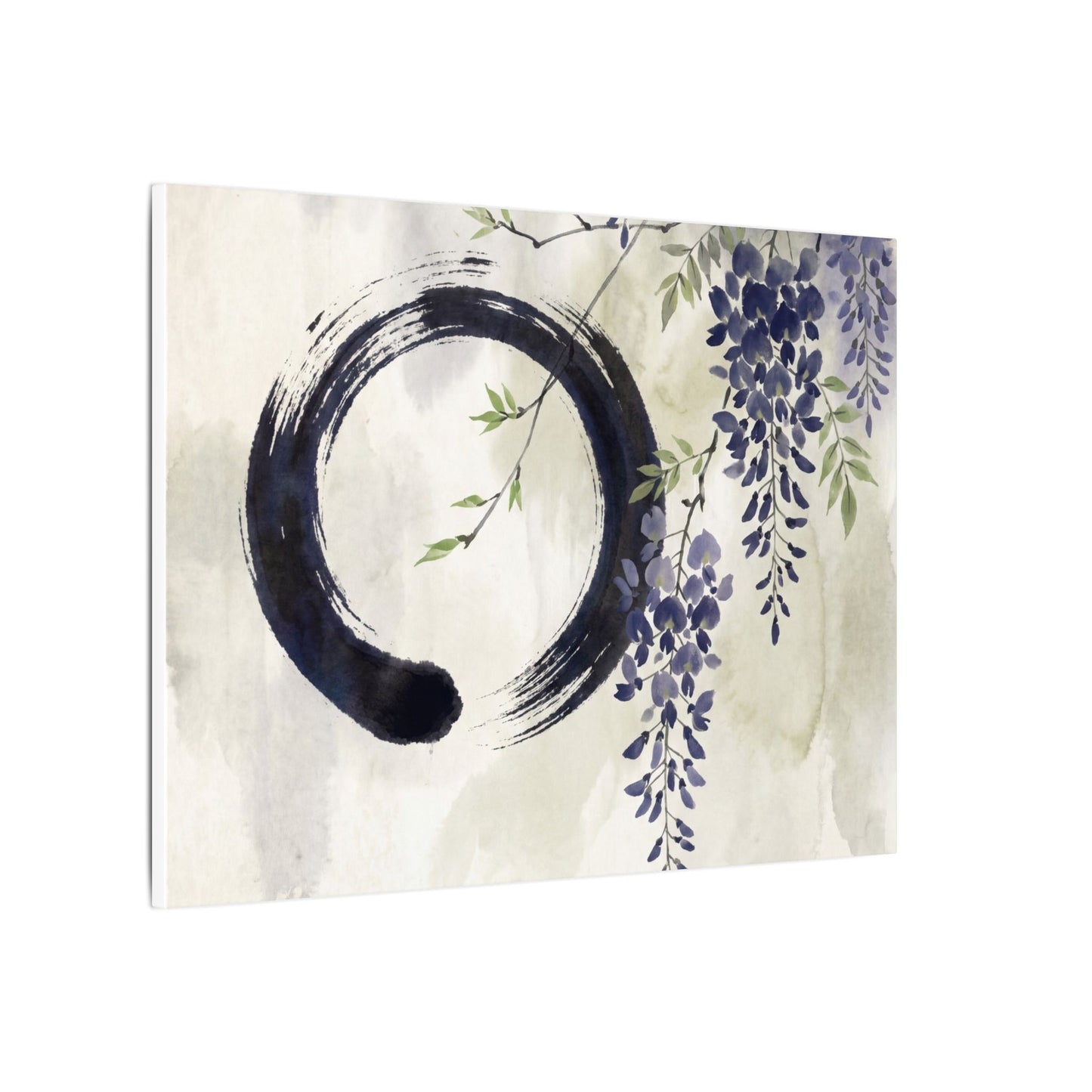 Wisteria Enso Canvas Art | Serene Zen Art