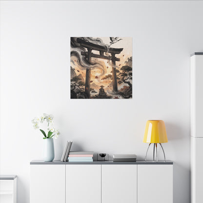 Torii Gate Ukiyo E Inspired Canvas Art | Serene Zen Art