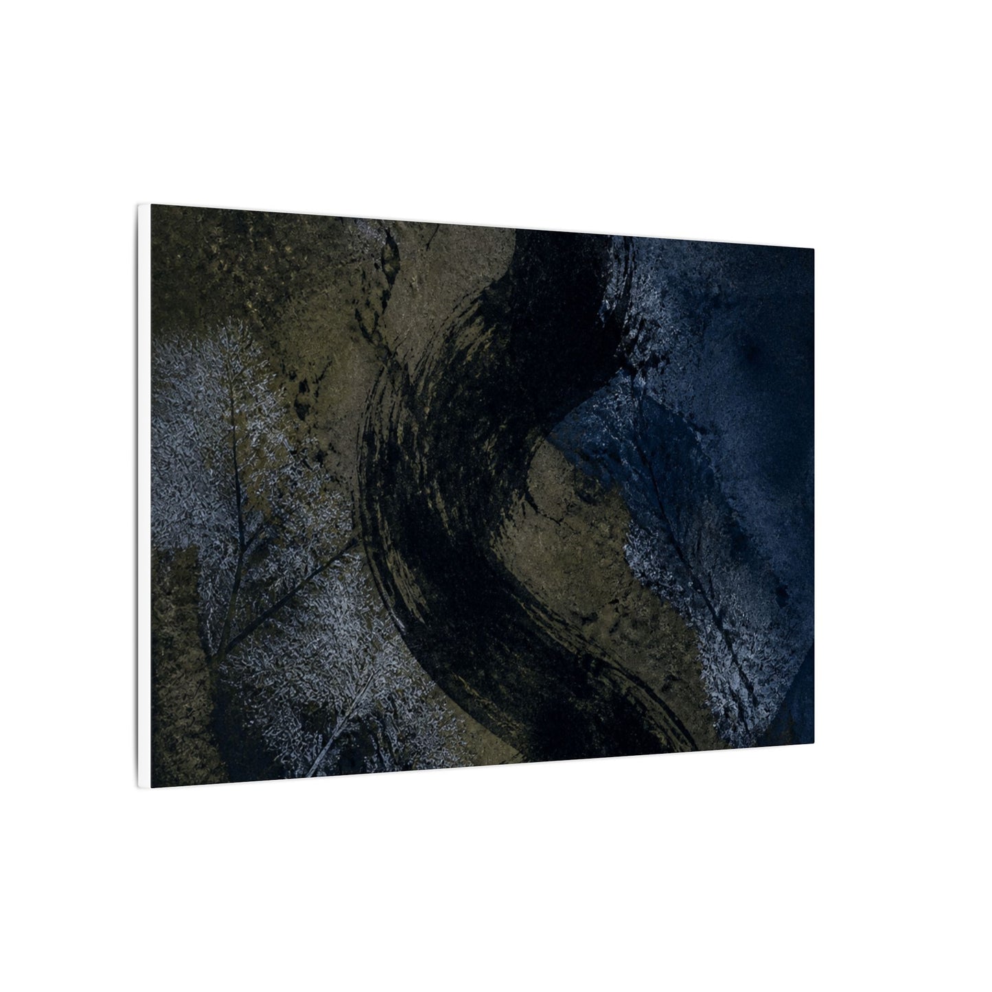 Shibui Ink Brushstroke Canvas Art - Dark Japandi Dark Texture