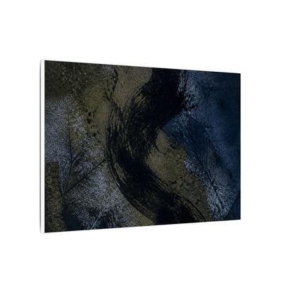 Shibui Ink Brushstroke Canvas Art - Dark Japandi Dark Texture