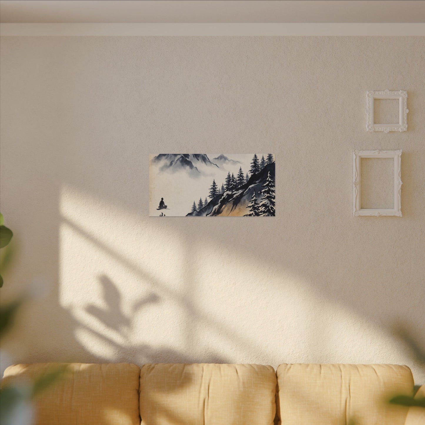 Mountain Mist Canvas Art | Winter Zen Ukiyo E Inspired Art