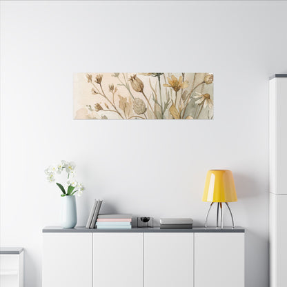 Summer Dried Flowers Watercolor Canvas Art | Elegant Decor