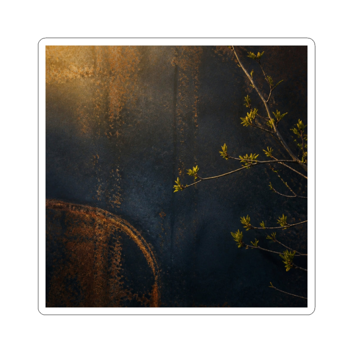 Rust Patina Dark Texture Sticker | Sophisticated Dark Japandi Art