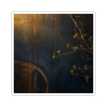 Rust Patina Dark Texture Sticker | Sophisticated Dark Japandi Art