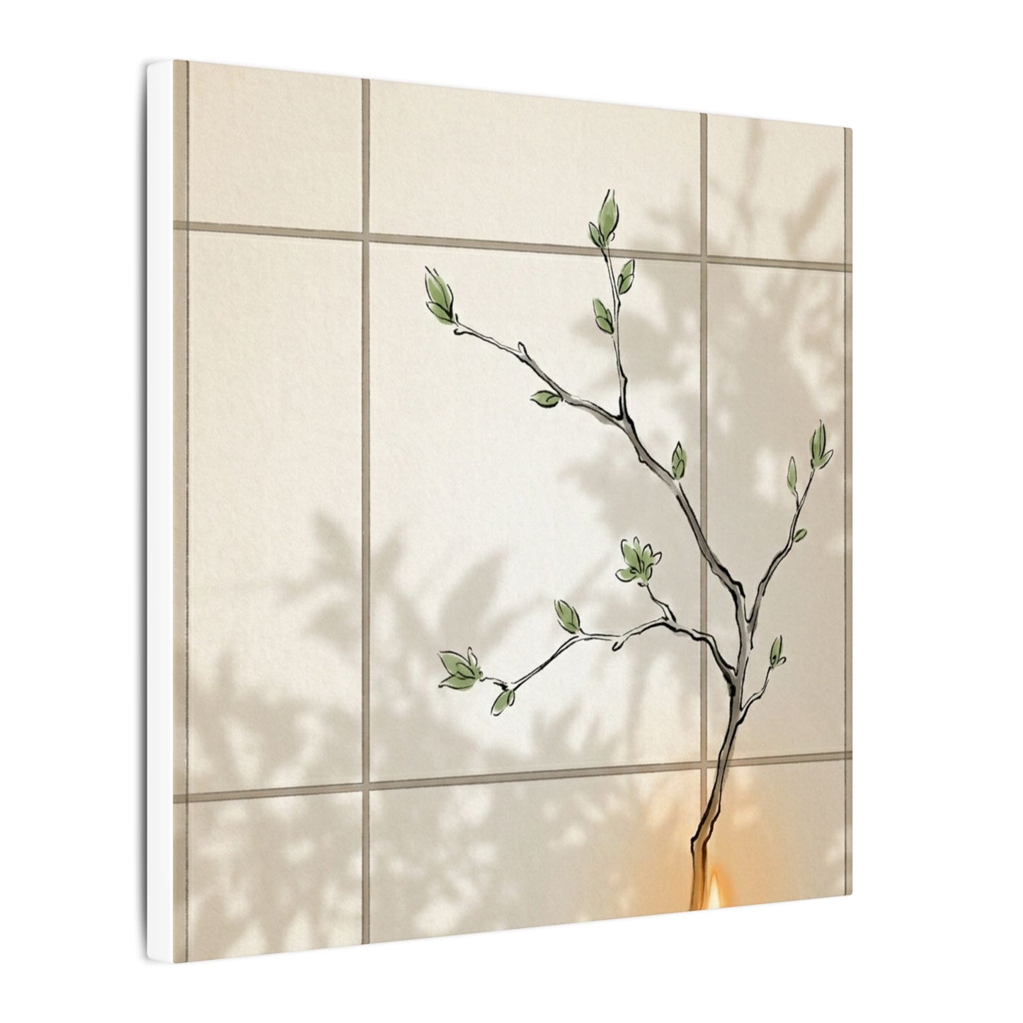 Shoji Screen Spring Canvas Art | Japandi Cozy Design