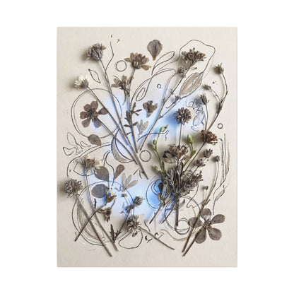 Dried Flowers Minimal Line Canvas Art | Elegant Japandi Art