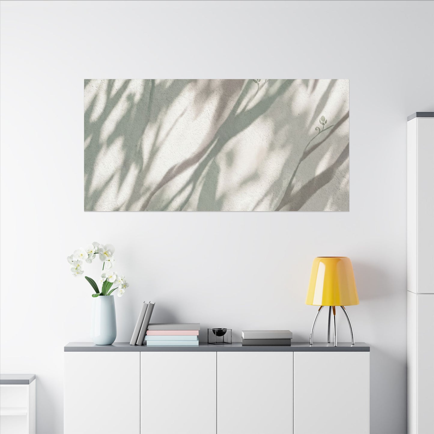 Japandi Shadow Play in Dappled | Japanese Pattern Canvas Art