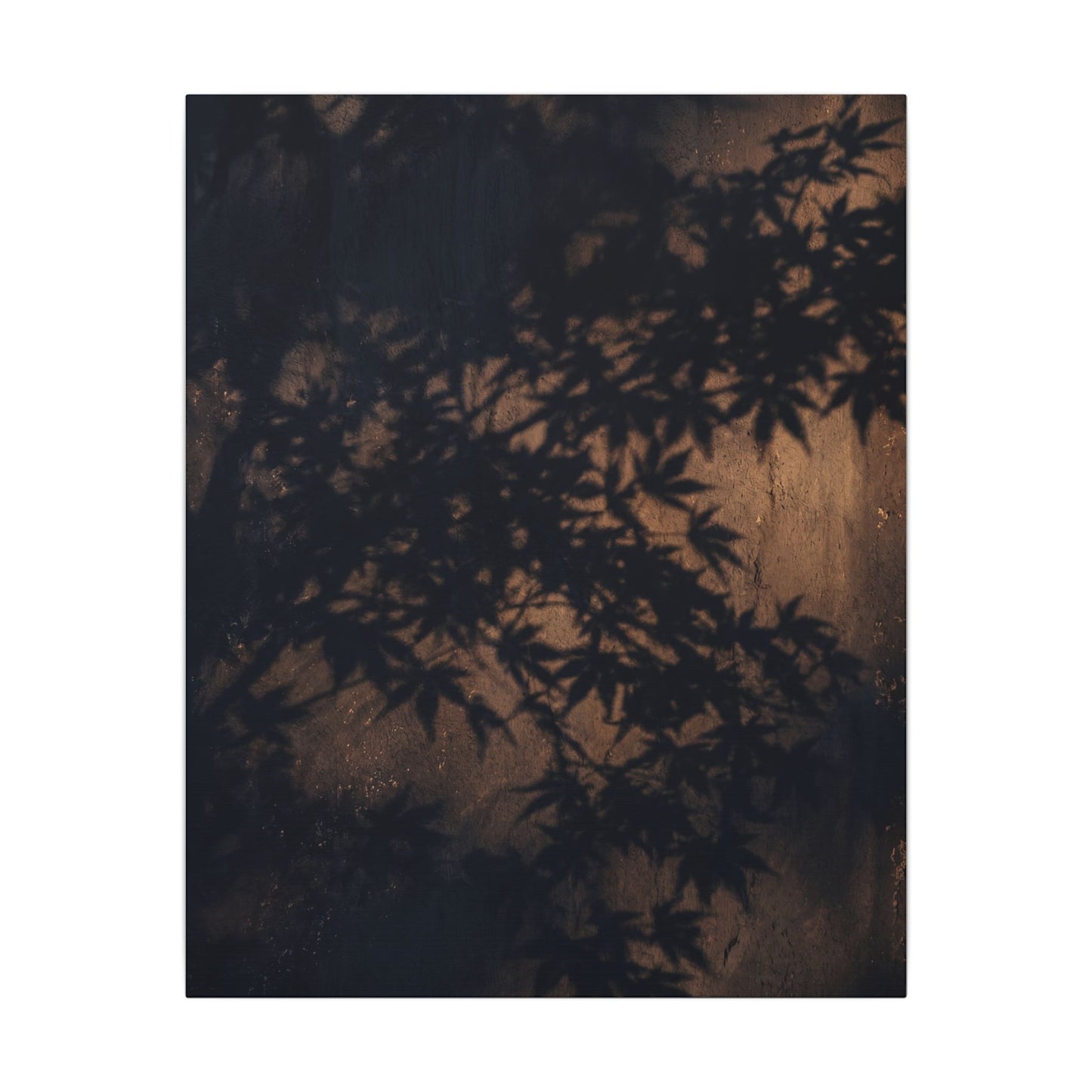 Shadow Play Autumn Canvas Art | Dark Japandi Atmospheric Design