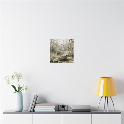 Japandi Ceramic Bowl in Overcast | Minimal Line Canvas Art