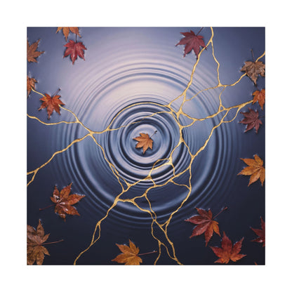 Kintsugi Water Ripple in Dawn | Gold Vein Canvas Art
