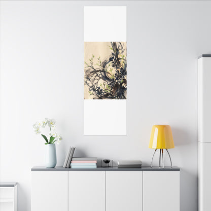 Ma Shadow Play Canvas Art - Dark Japandi Charcoal Ink