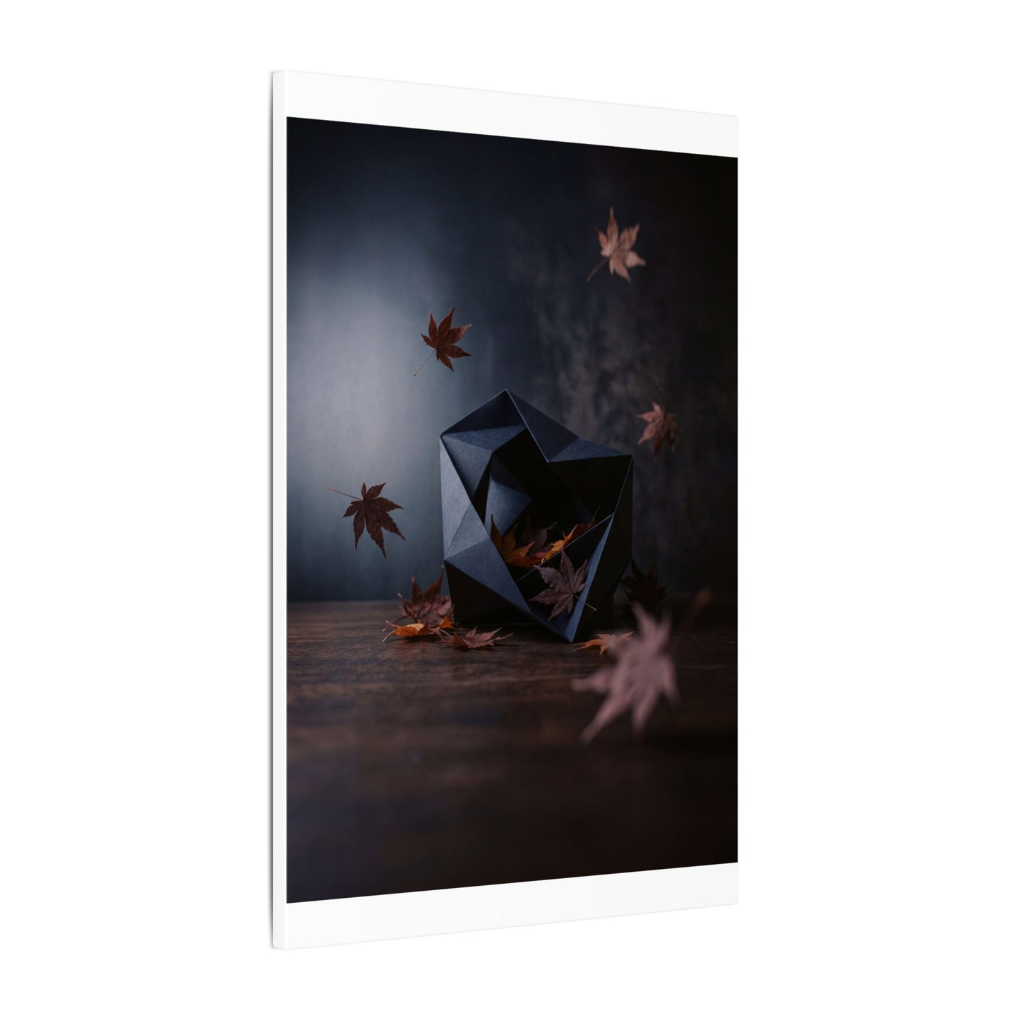 Dark Japandi Paper Fold in Dawn | Shadow Zen Canvas Art