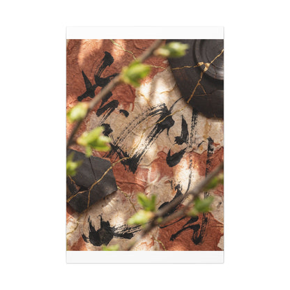 Datsuzoku Ink Brushstroke Canvas Art - Kintsugi Gold Repair