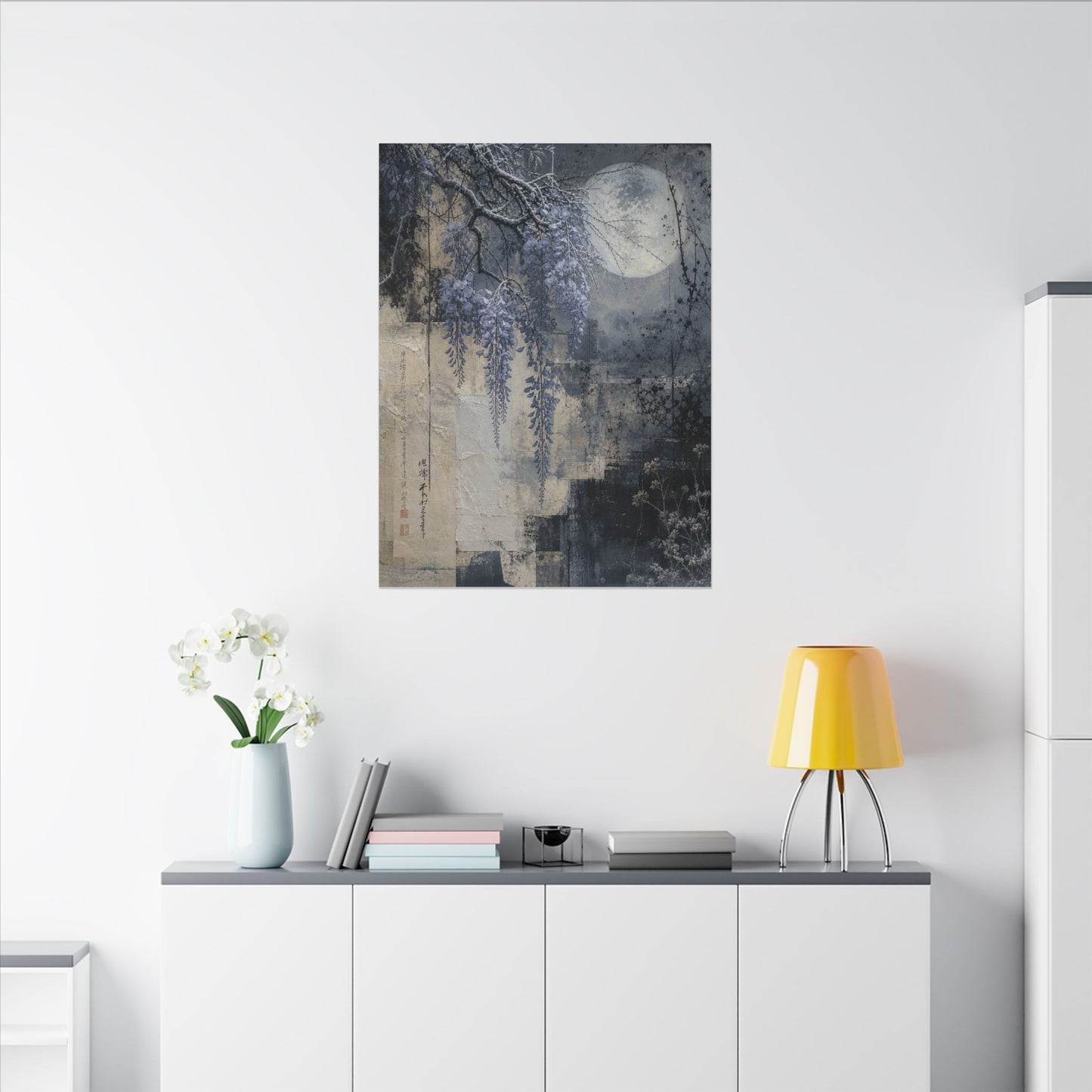 Winter Wisteria Texture Canvas Art | Elegant Decor