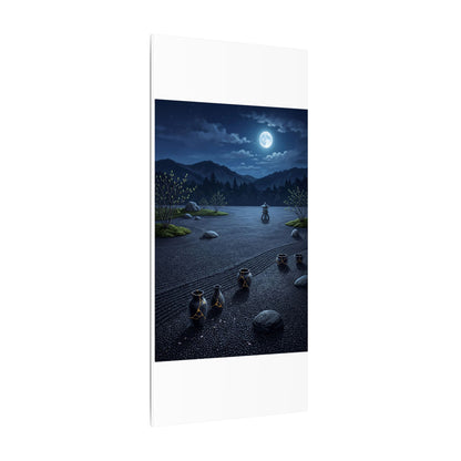 Kintsugi Moonlit Garden in Moonlight | Gold Repair Canvas Art