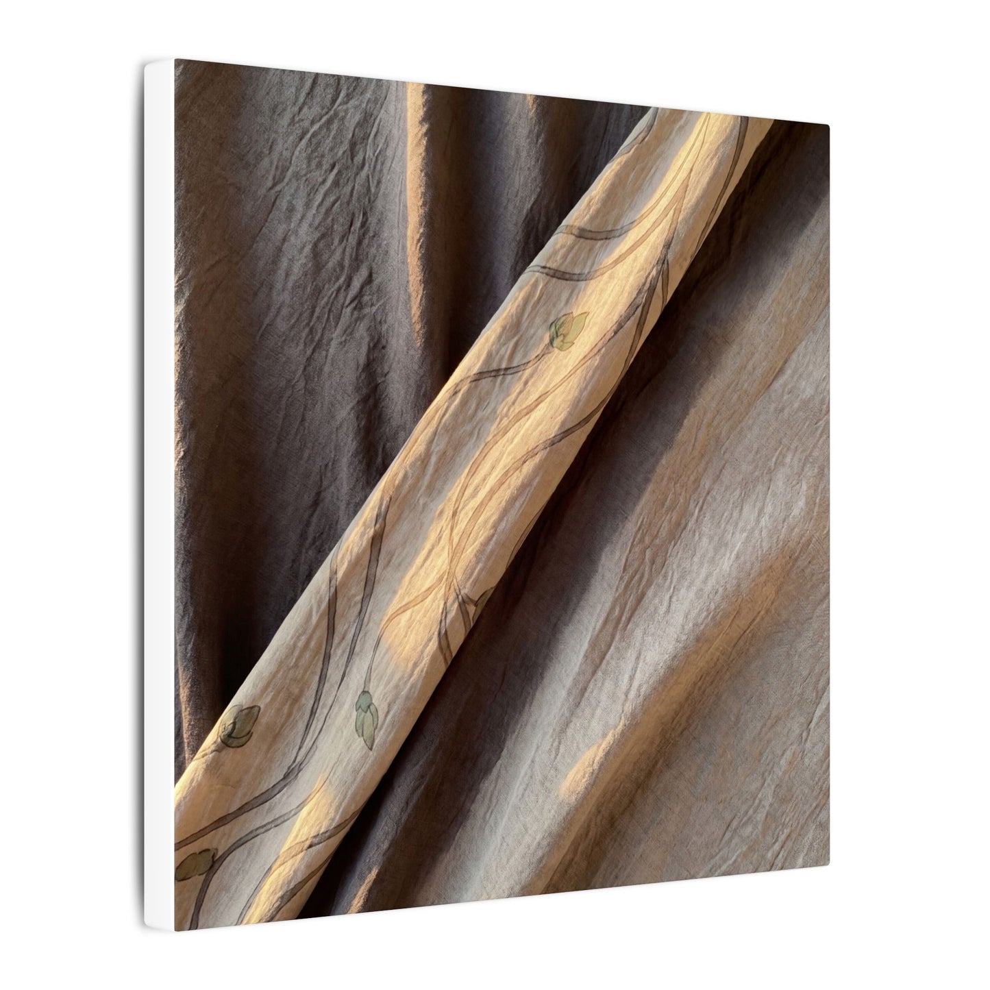 Warm Silk Drape Canvas Art - Japanese Pattern Japandi