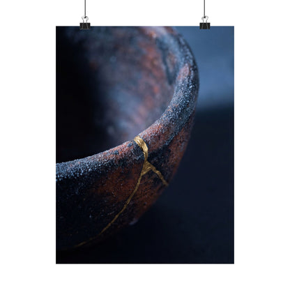 Ceramic Bowl Wall Art Print | Winter Kintsugi Broken Beauty Art Art Print