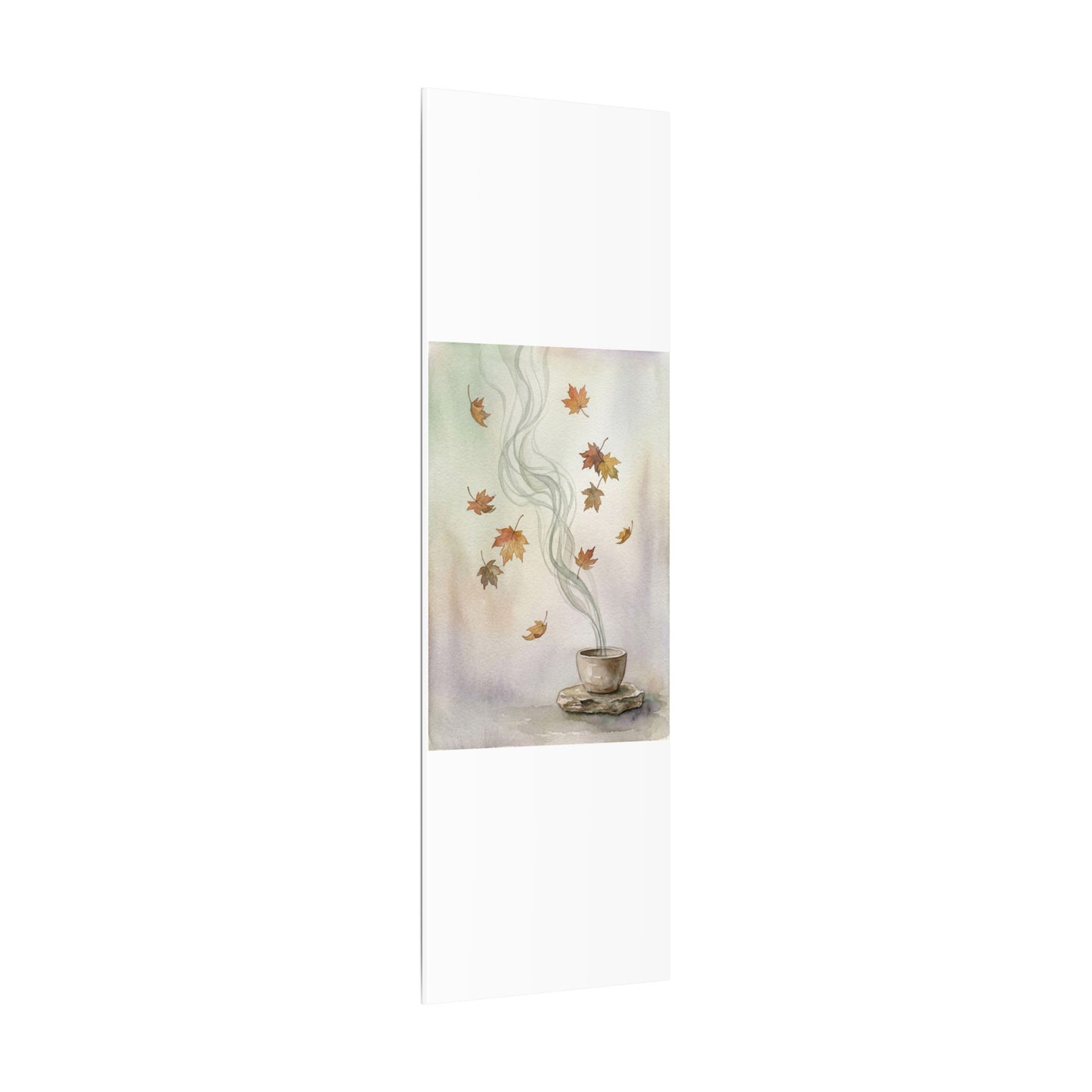 Incense Smoke Canvas Art | Autumn Japandi Watercolor Art