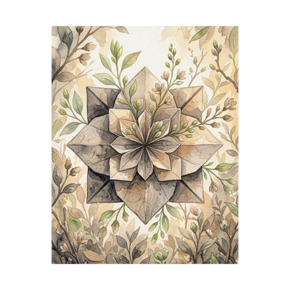 Golden Hour Paper Fold Wall Art Print - Japandi Mono No Aware