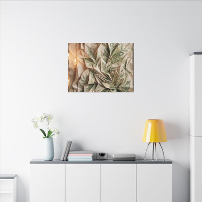 Japandi Paper Fold in Candlelight | Texture Canvas Art