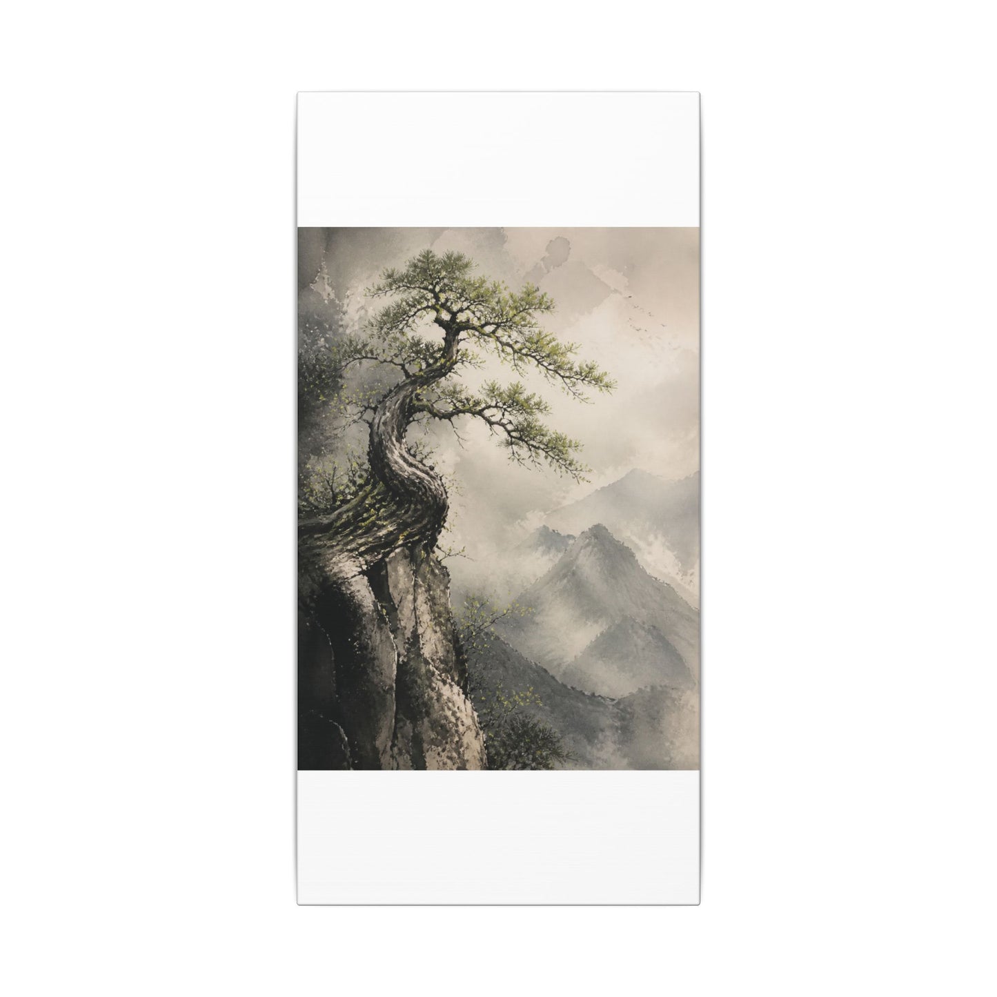 Spring Pine Tree Watercolor Canvas Art | Warm Decor