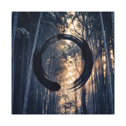 Bamboo Grove Canvas Art | Winter Zen Enso Art