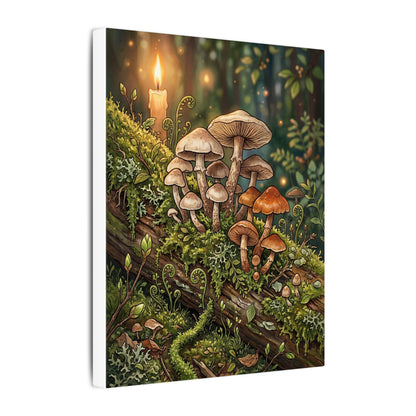 Spring Wild Mushrooms Herbarium Canvas Art | Rustic Decor