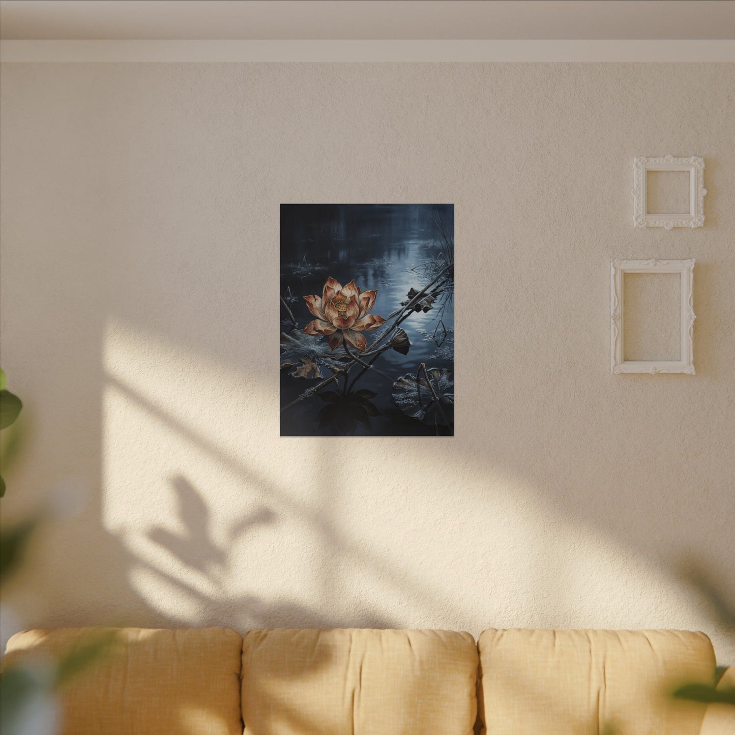 Winter Lotus Flower Broken Beauty Canvas Art | Healing Decor