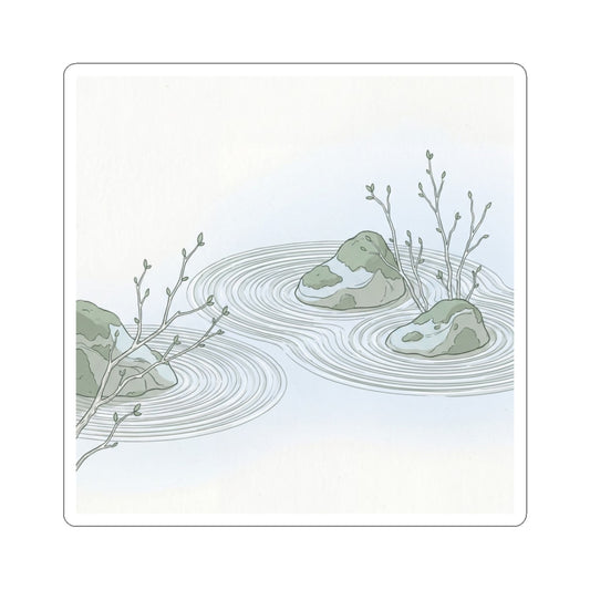Ma Rock Garden Sticker - Japandi Minimal Line