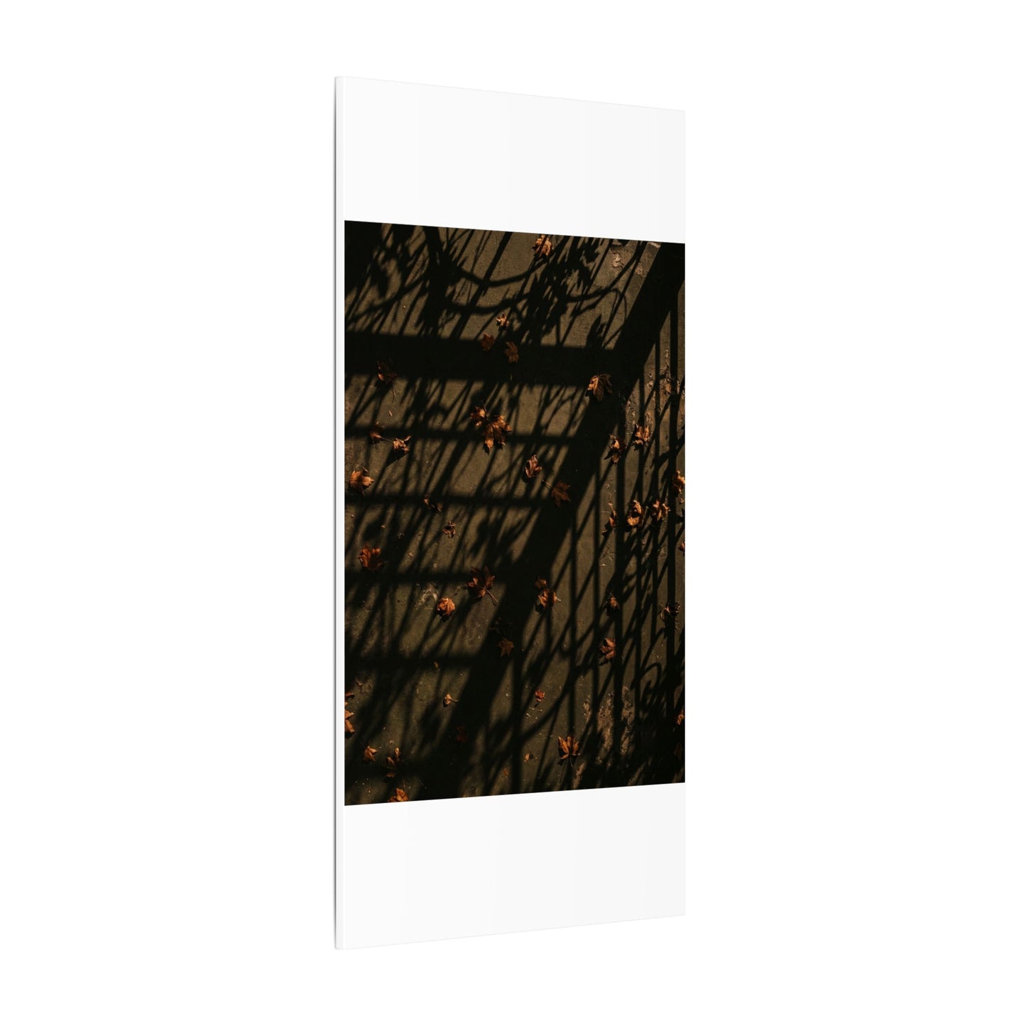 Dark Japandi Shadow Play in Golden Hour | Moody Minimal Canvas Art