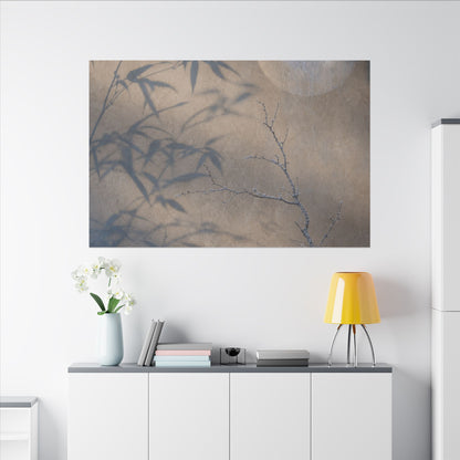 Shadow Play Canvas Art | Winter Japandi Japanese Pattern Art