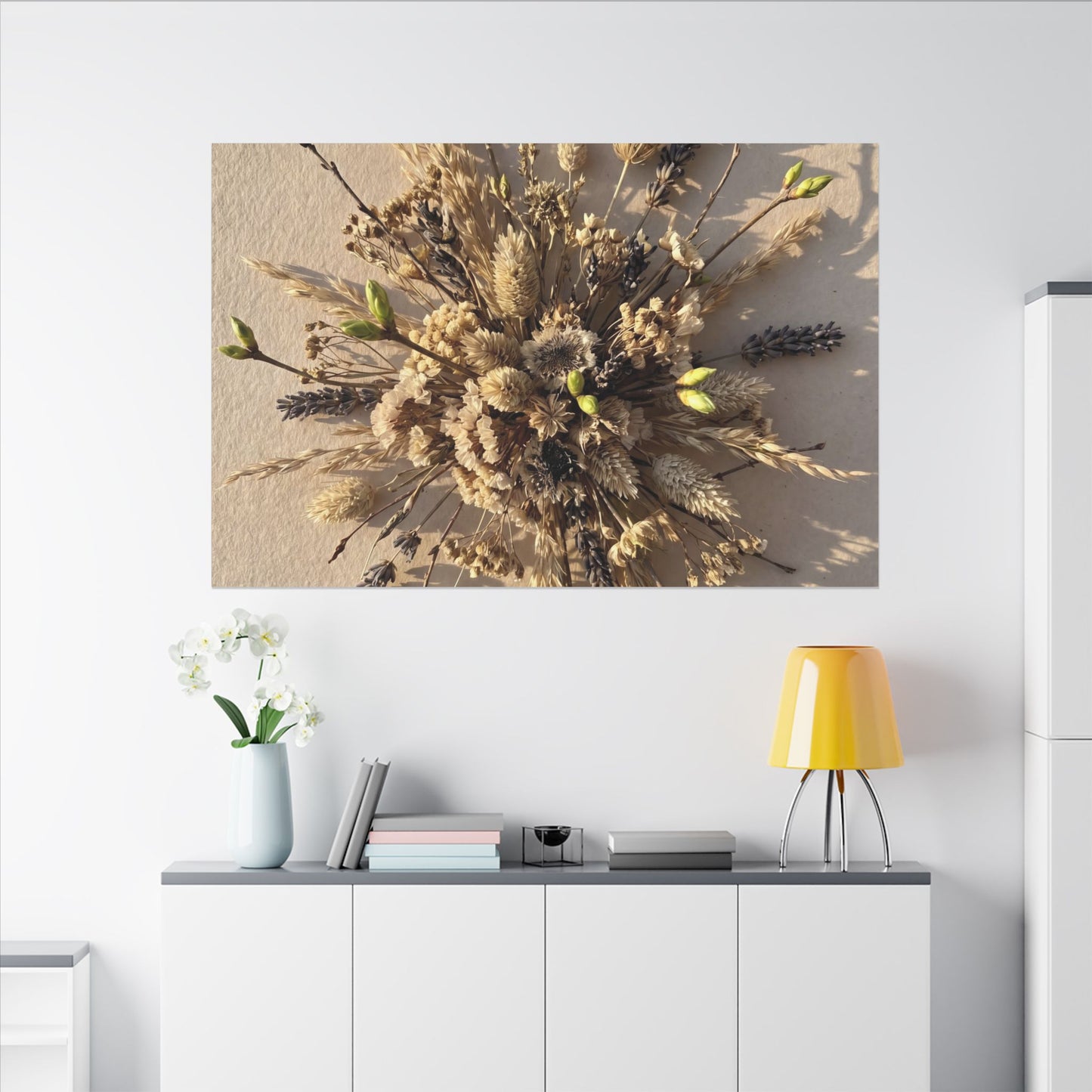 Dried Flowers Spring Canvas Art | Japandi Earthy Design