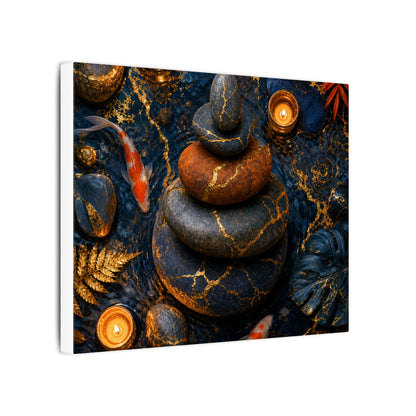 Summer River Stones Gold Vein Canvas Art | Resilient Decor