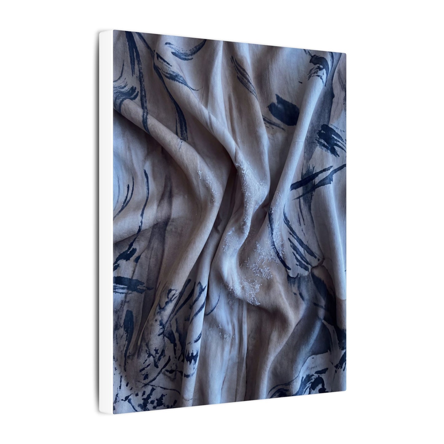Silk Drape Winter Canvas Art | Japandi Earthy Design