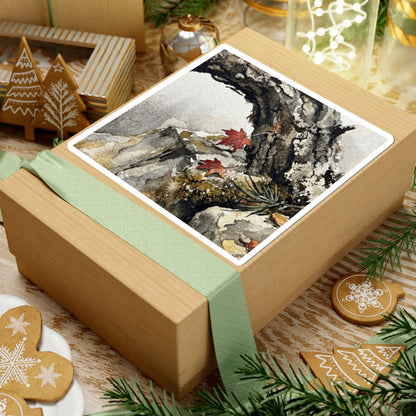 Pine Tree Watercolor Sticker | Elegant Japandi Art Art Print