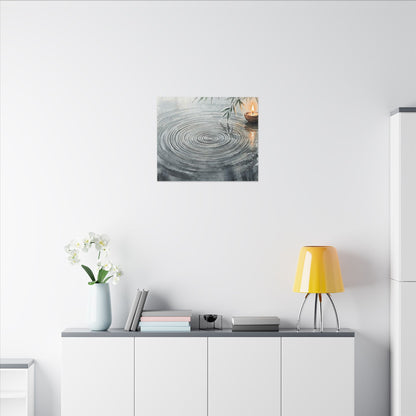 Water Ripple Sumi E Canvas Art | Calm Zen Art
