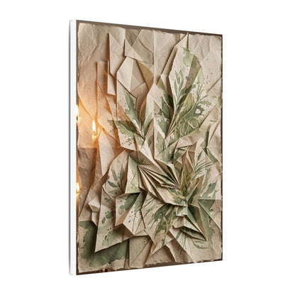 Japandi Paper Fold in Candlelight | Texture Canvas Art