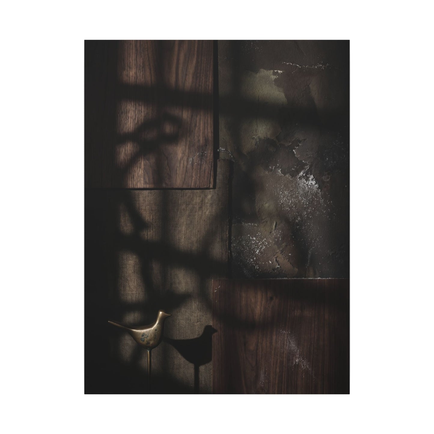 Dark Japandi Shadow Play in Candlelight | Dark Texture Canvas Art