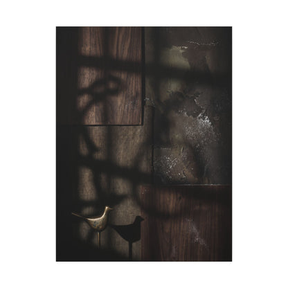 Dark Japandi Shadow Play in Candlelight | Dark Texture Canvas Art