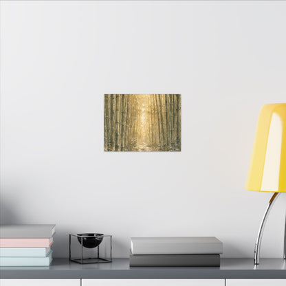 Bamboo Grove Winter Canvas Art | Japandi Elegant Design