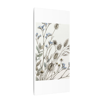 Dried Flowers Canvas Art | Summer Japandi Watercolor Art