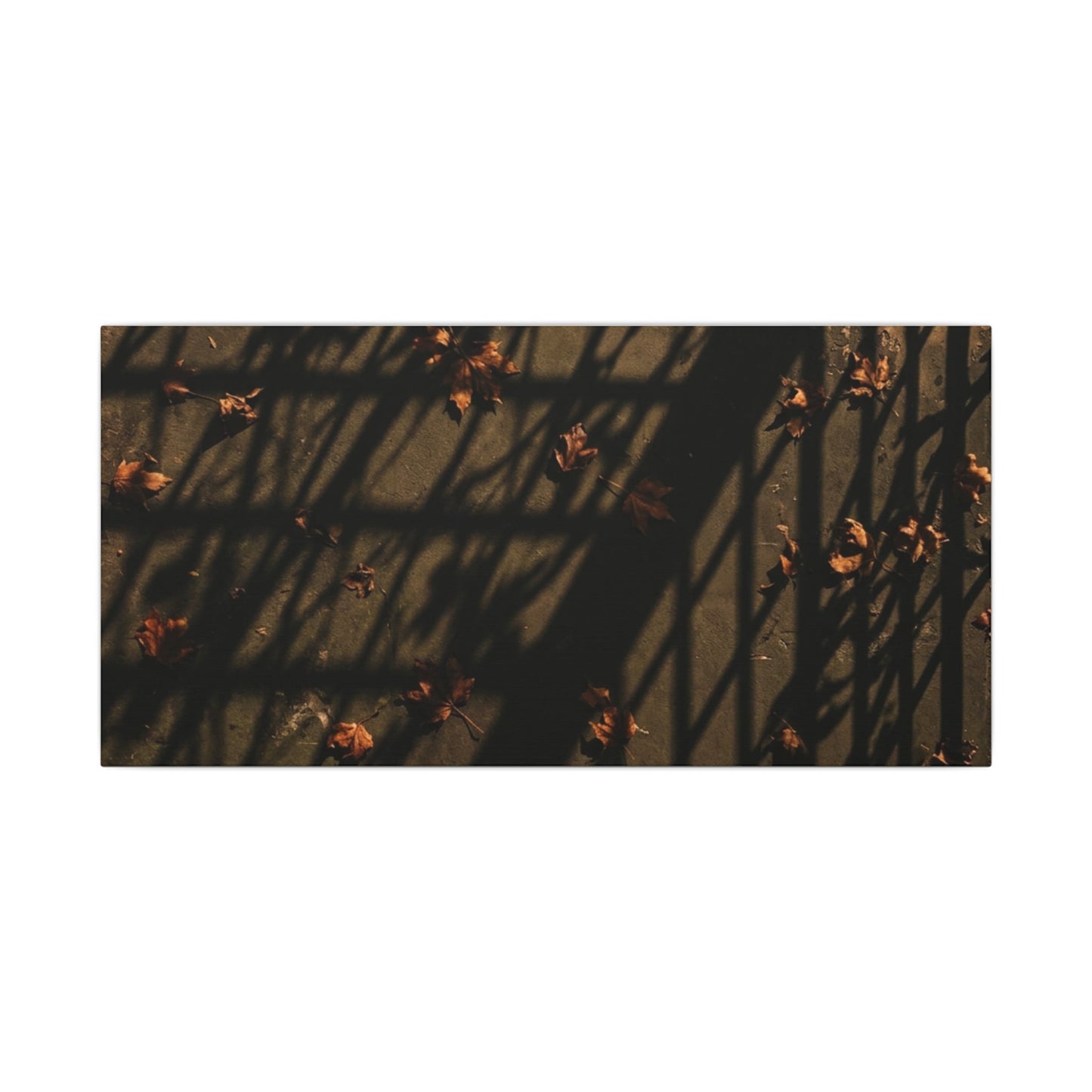 Shadow Play Canvas Art | Autumn Dark Japandi Moody Minimal Art