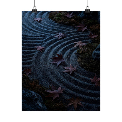 Autumn Rock Garden Dark Texture Wall Art Print | Moody Decor Art Print